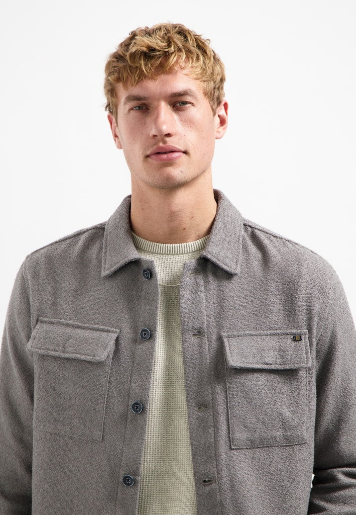 Overshirt Full Button Stretch - Grijs Melee