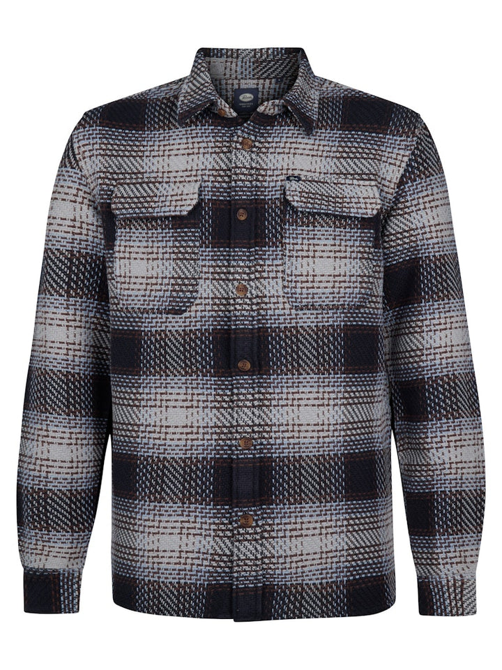 Men Shirt Long Sleeve Check - Grijs Melee