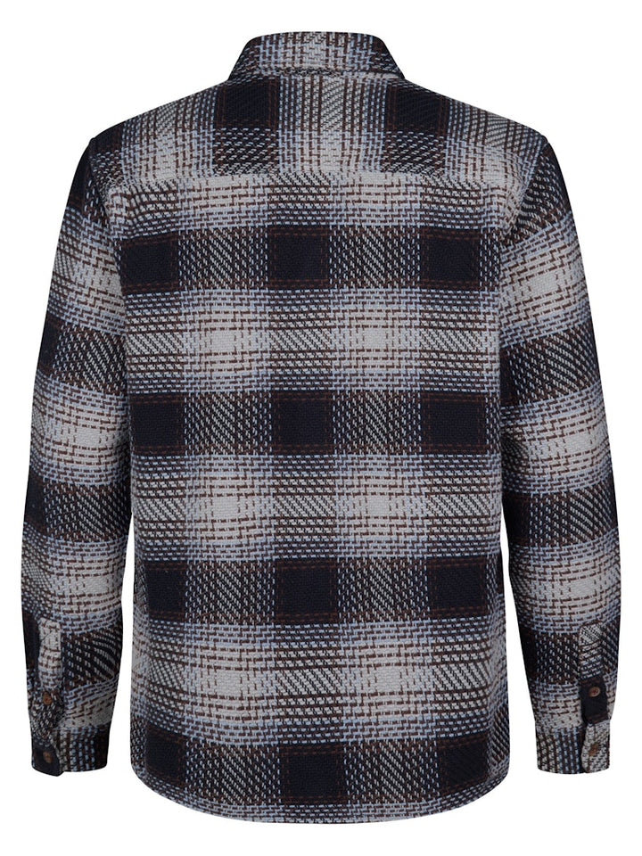 Men Shirt Long Sleeve Check - Grijs Melee