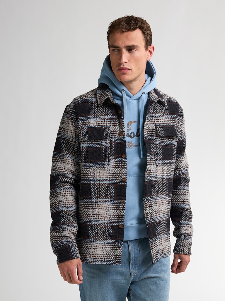 Men Shirt Long Sleeve Check - Grijs Melee