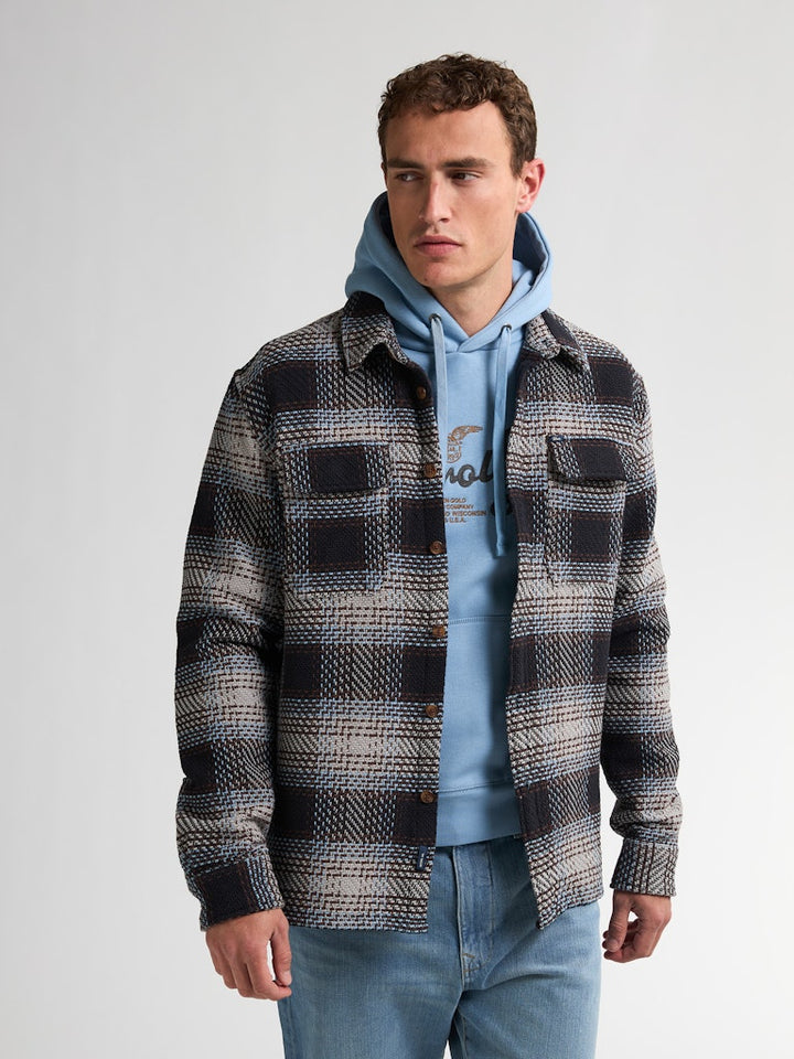 Men Shirt Long Sleeve Check - Grijs Melee