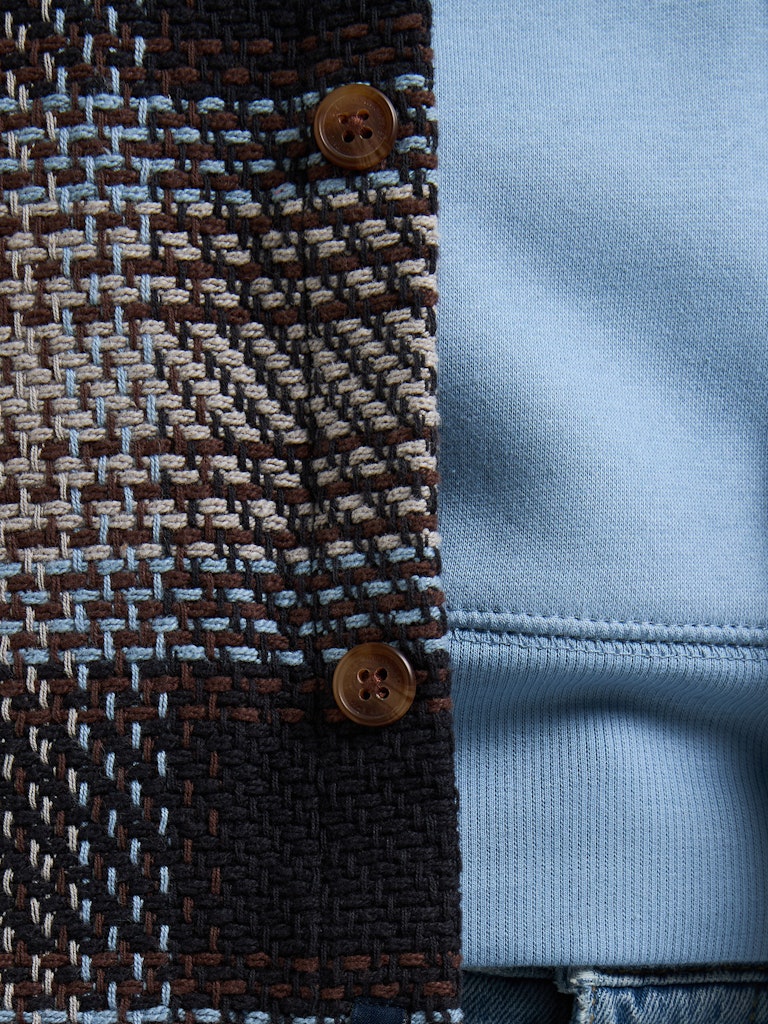 Men Shirt Long Sleeve Check - Grijs Melee