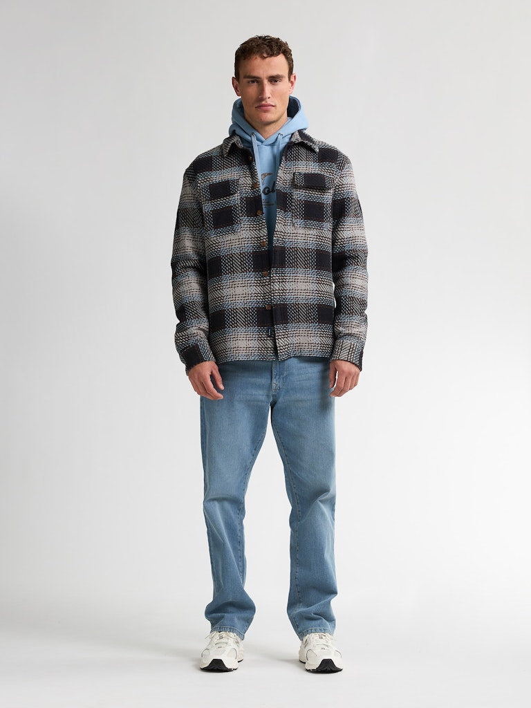 Men Shirt Long Sleeve Check - Grijs Melee