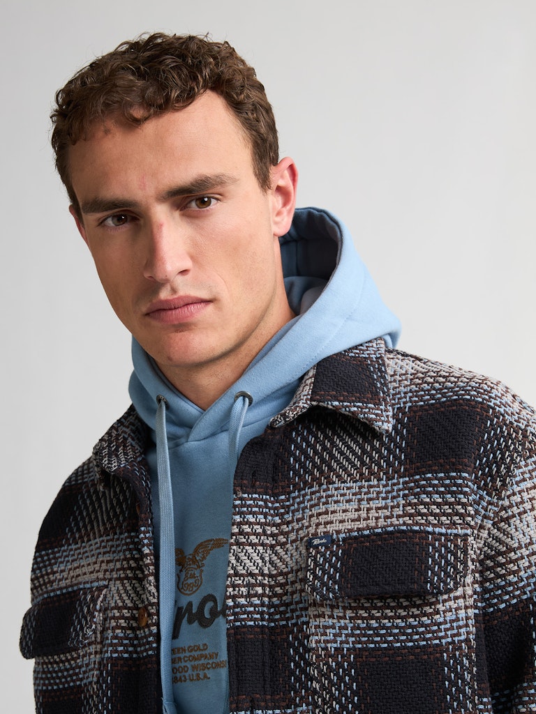 Men Shirt Long Sleeve Check - Grijs Melee