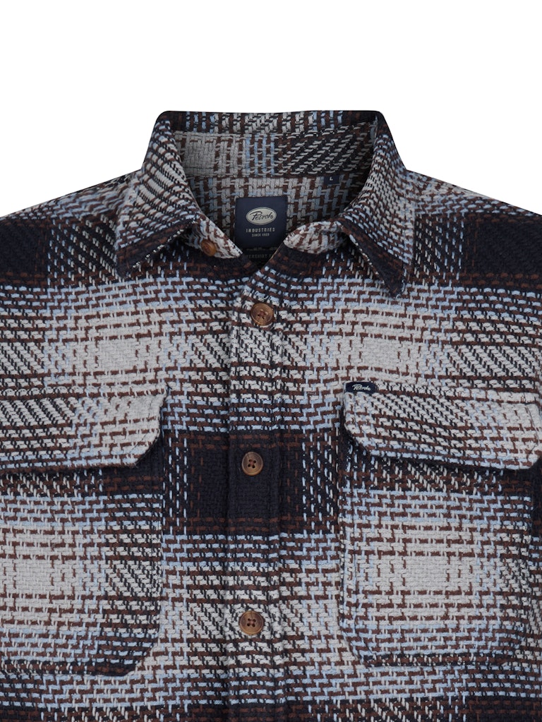 Men Shirt Long Sleeve Check - Grijs Melee