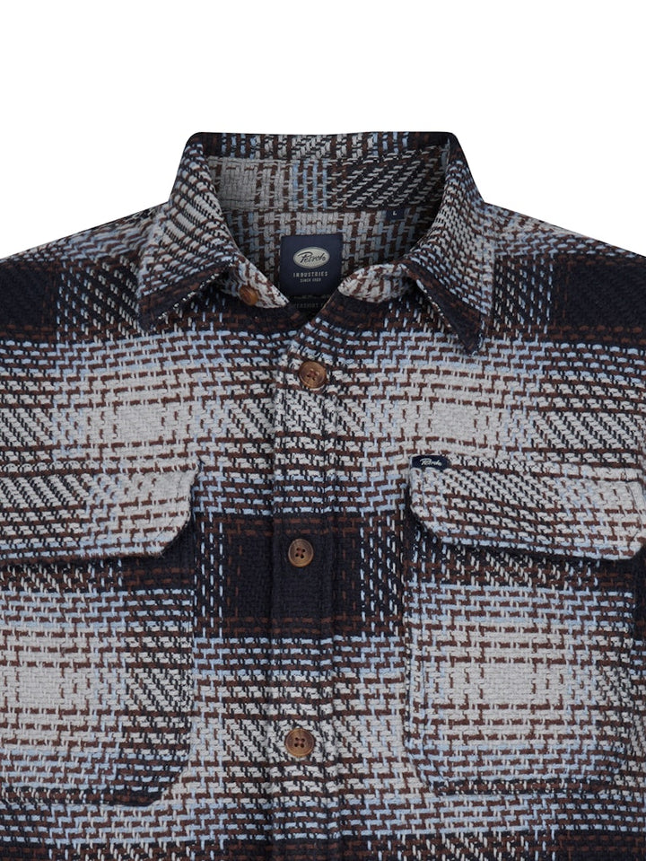 Men Shirt Long Sleeve Check - Grijs Melee