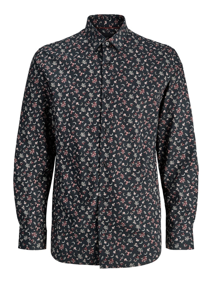 Jprblayork Print Dobby L/s Shirt - Zwart Dessin