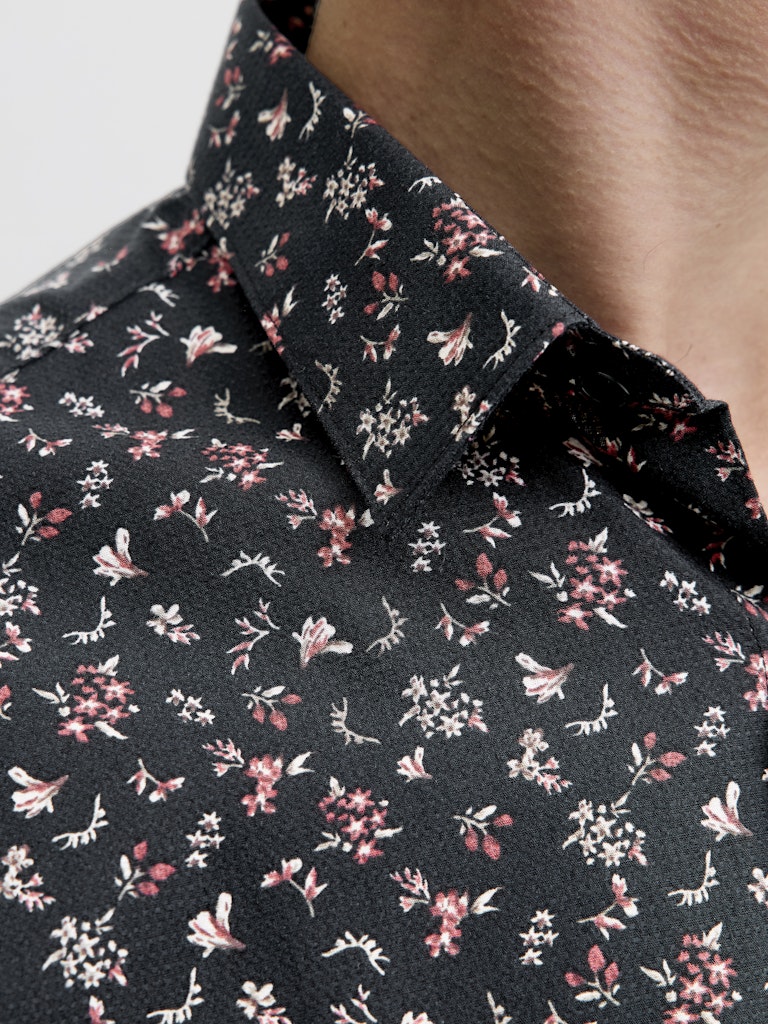 Jprblayork Print Dobby L/s Shirt - Zwart Dessin