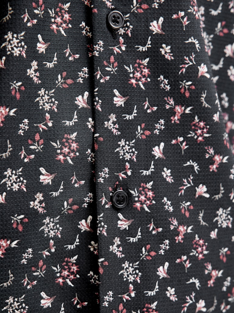 Jprblayork Print Dobby L/s Shirt - Zwart Dessin