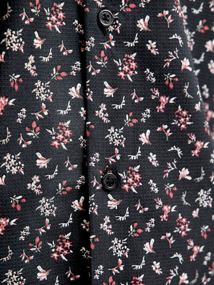 Jprblayork Print Dobby L/s Shirt - Zwart Dessin