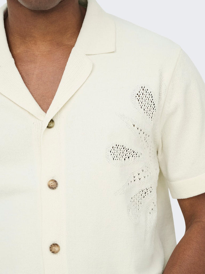 Onsjam Life Reg Ss Shirt Knit - Off-white