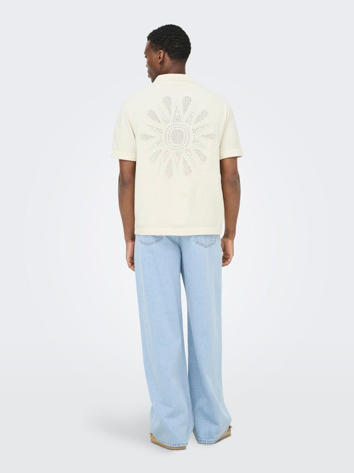 Onsjam Life Reg Ss Shirt Knit - Off-white