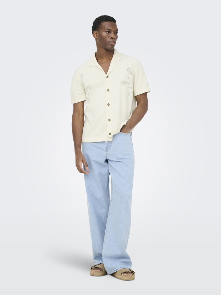 Onsjam Life Reg Ss Shirt Knit - Off-white