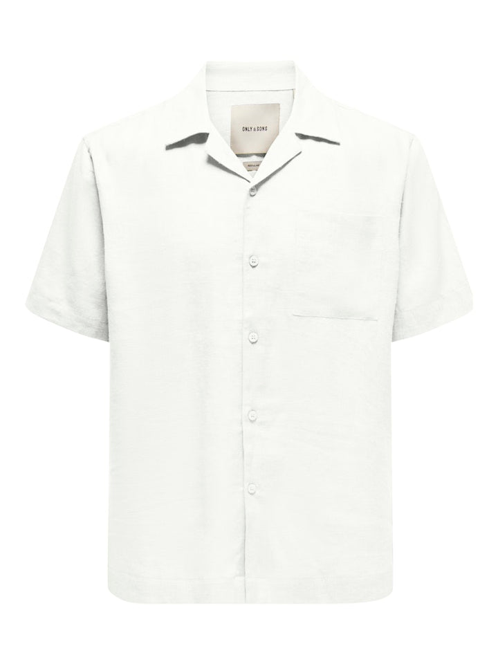 Onslaurence Linen Resort Collar Ss - Off-white