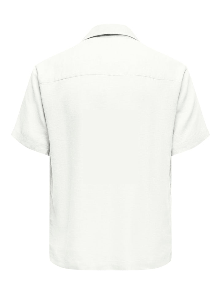 Onslaurence Linen Resort Collar Ss - Off-white