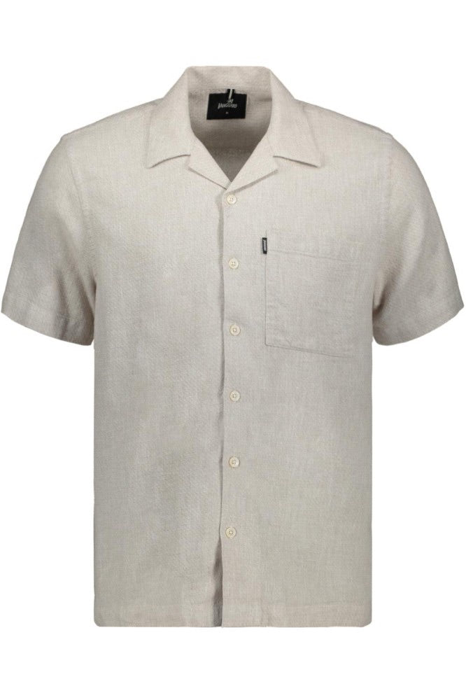 Short Sleeve Shirt Linen Cotton Bl - Zand