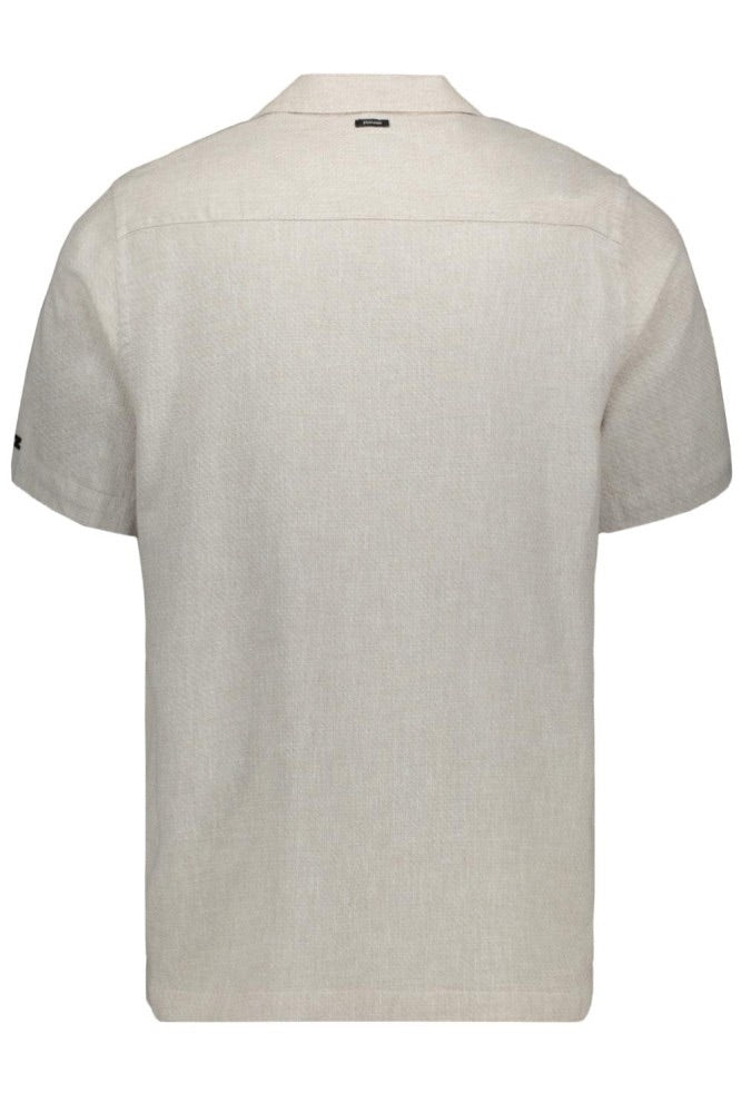 Short Sleeve Shirt Linen Cotton Bl - Zand