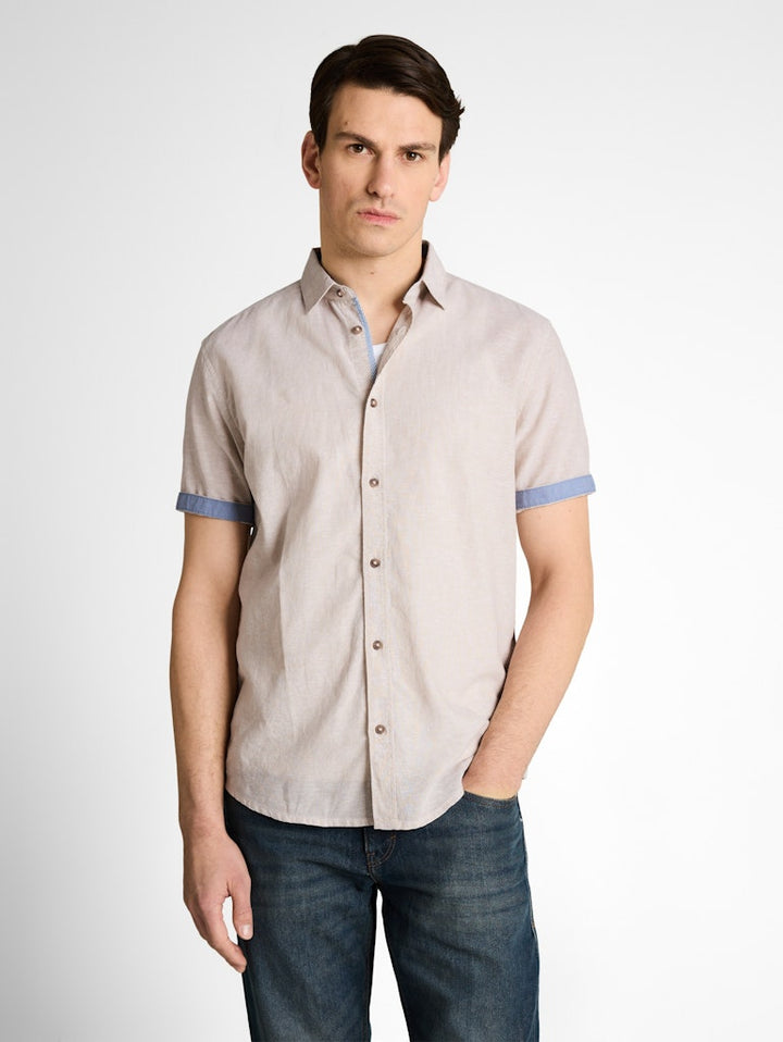 Cotton Linnen Shirt S/s - Beige