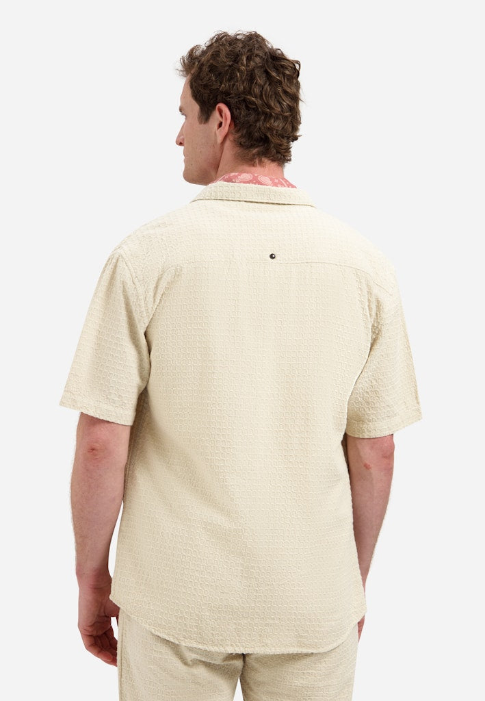 Shirt Short Sleeve Jacquard Uni - Beige