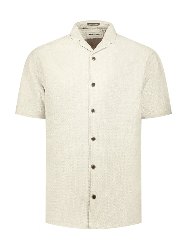 Shirt Short Sleeve Jacquard Uni - Beige