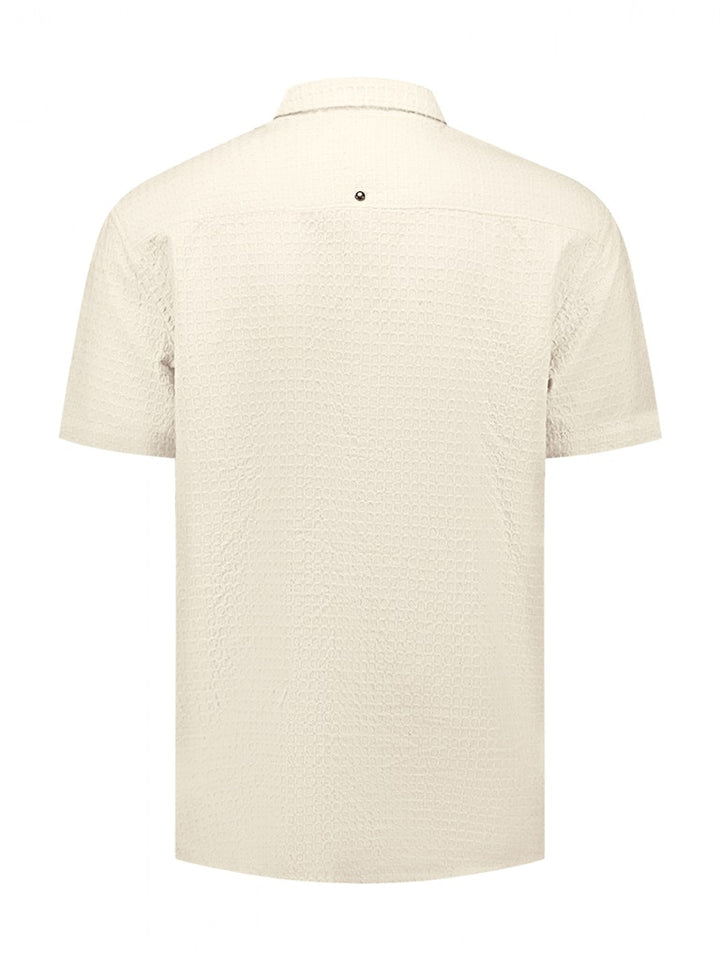 Shirt Short Sleeve Jacquard Uni - Beige