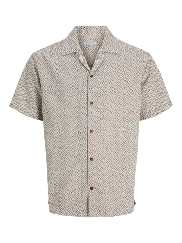 Jprbluwinson Print Dobby Ss Shirt - Zand Dessin
