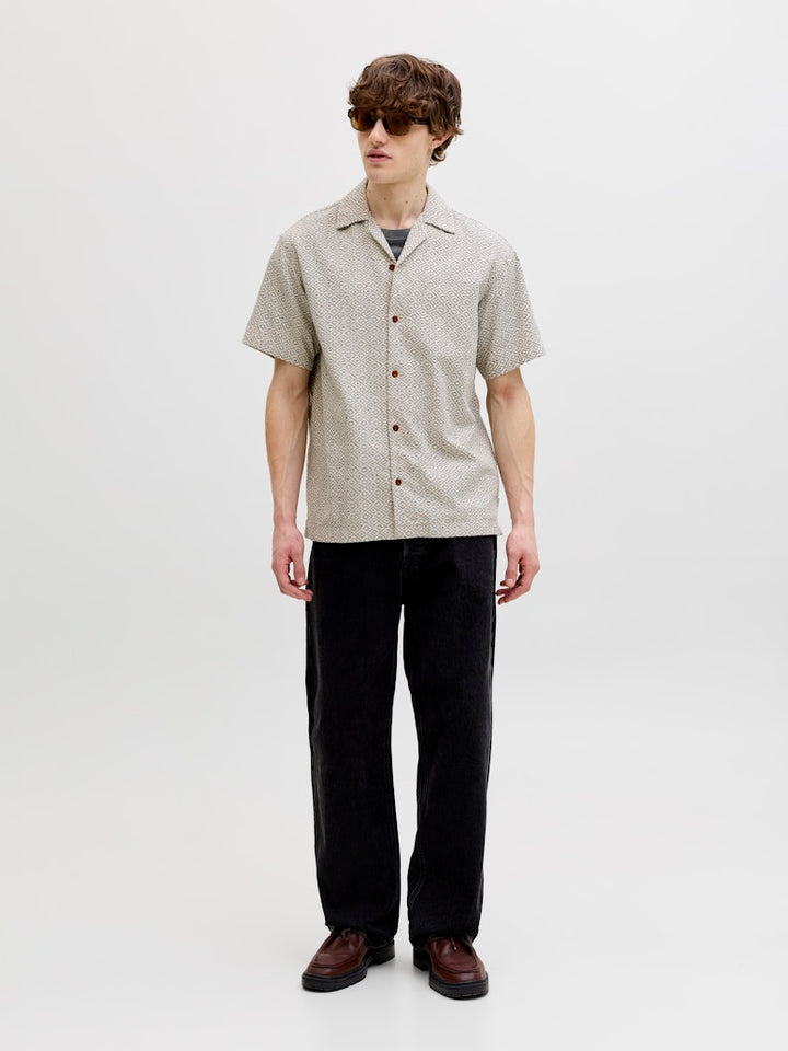 Jprbluwinson Print Dobby Ss Shirt - Zand Dessin