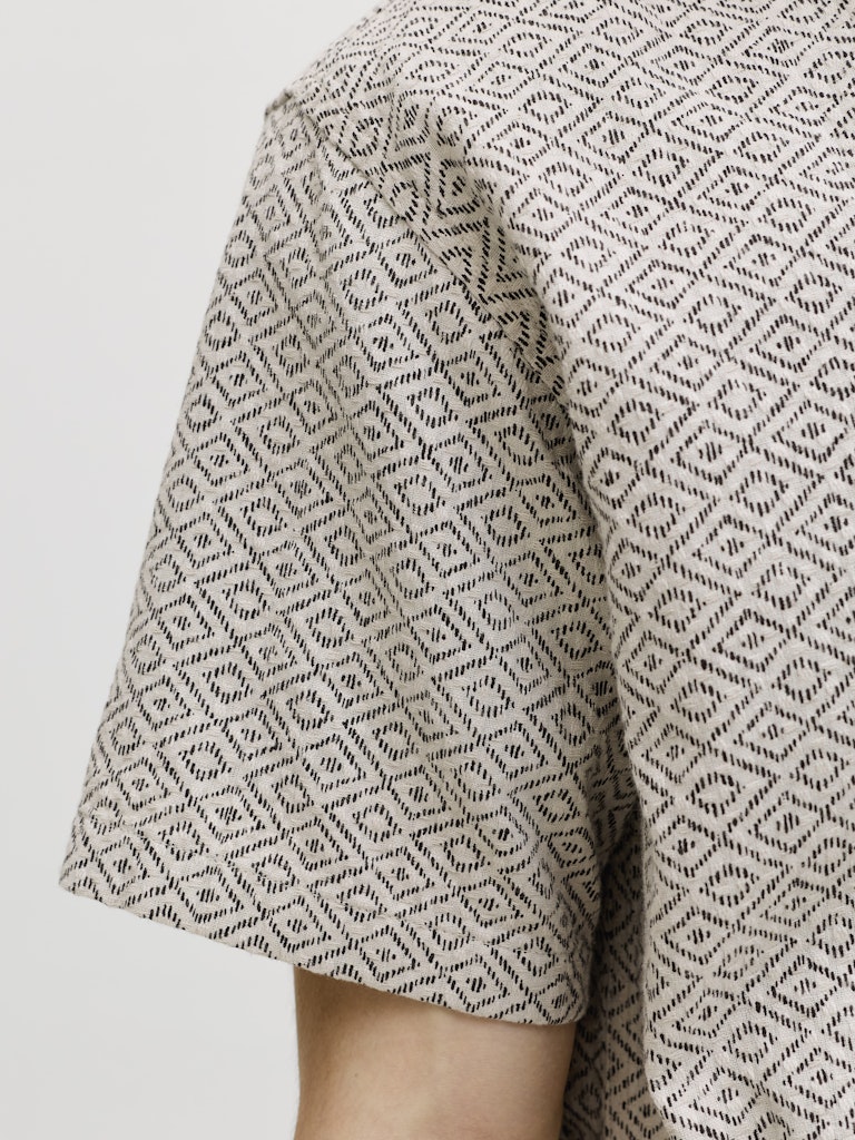 Jprbluwinson Print Dobby Ss Shirt - Zand Dessin