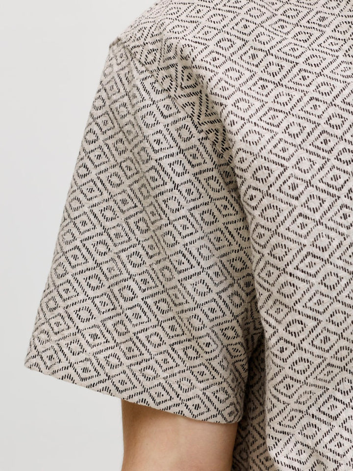 Jprbluwinson Print Dobby Ss Shirt - Zand Dessin
