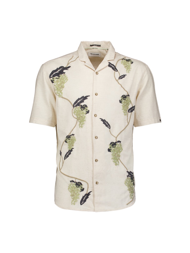 Shirt Short Sleeve Placed Embroidery - Zand Dessin