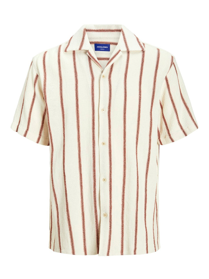 Jorcoba Stripe Resort Shirt Ss Sn - Ecru Dessin