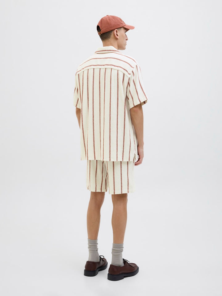 Jorcoba Stripe Resort Shirt Ss Sn - Ecru Dessin