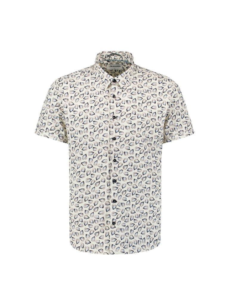 Shirt Short Sleeve Jersey Allover Printed - Ecru Dessin