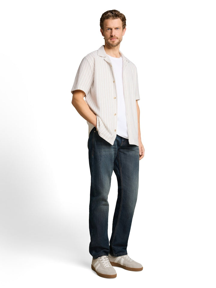 Stucture Stripe Shirt - Ecru Dessin