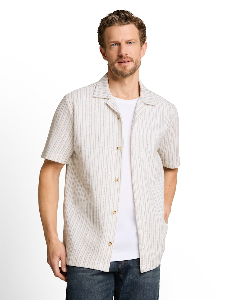 Stucture Stripe Shirt - Ecru Dessin
