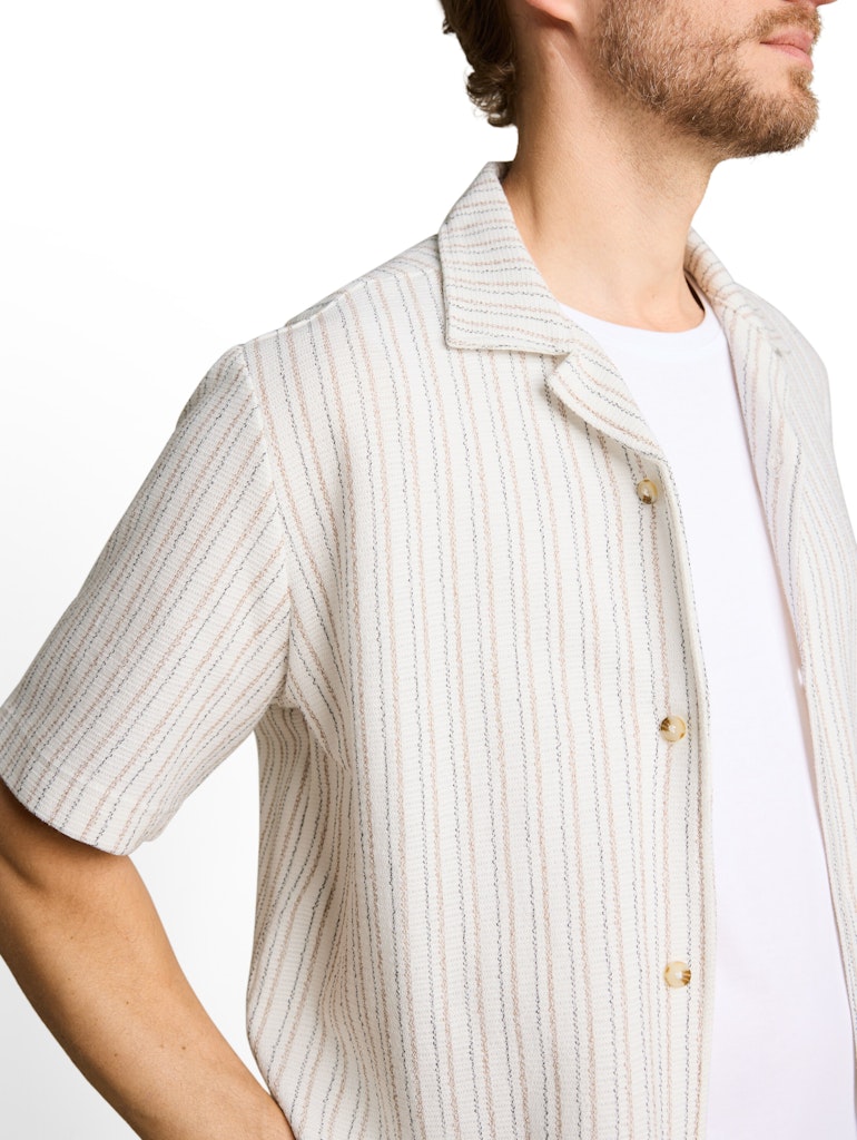 Stucture Stripe Shirt - Ecru Dessin