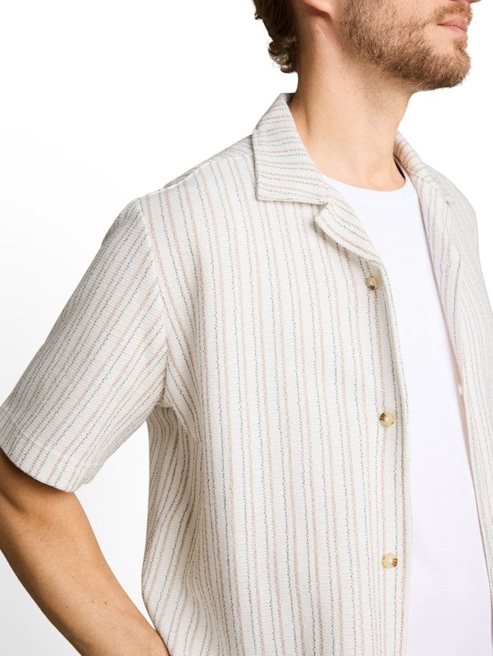 Stucture Stripe Shirt - Ecru Dessin