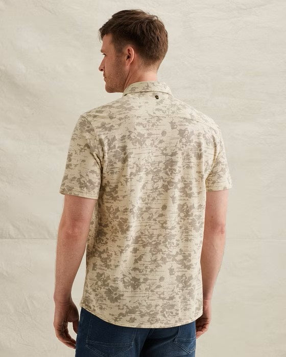 Short Sleeve Shirt Aop On Jersey P - Ecru Dessin