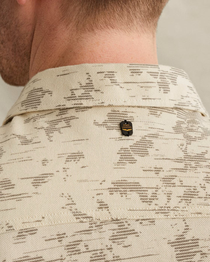 Short Sleeve Shirt Aop On Jersey P - Ecru Dessin