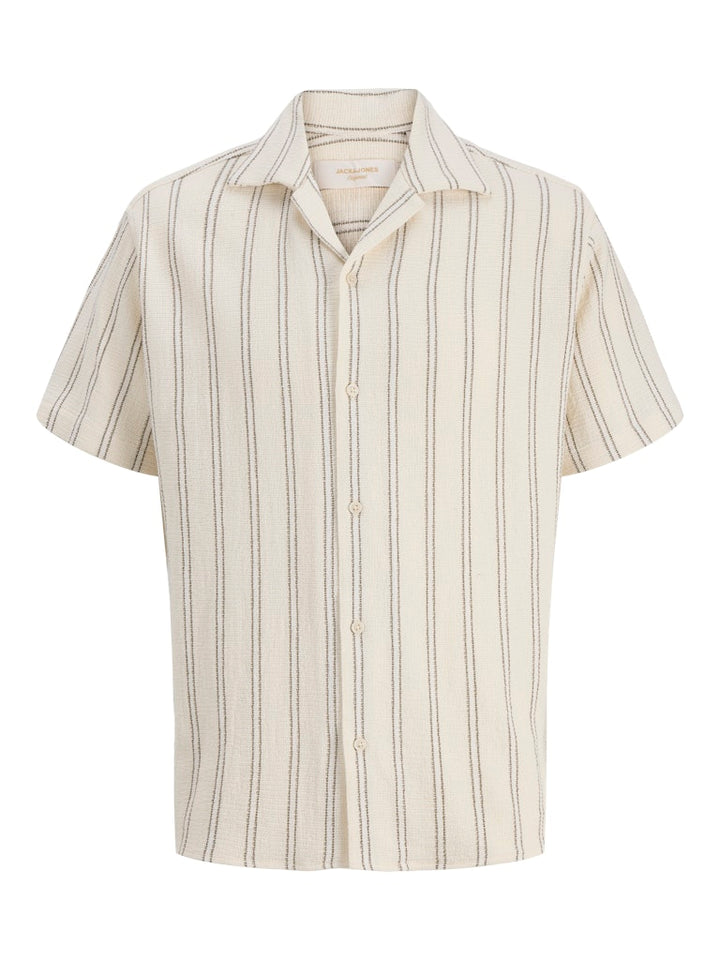 Jorcoba Stripe Resort Shirt Ss Sn - Ecru Dessin
