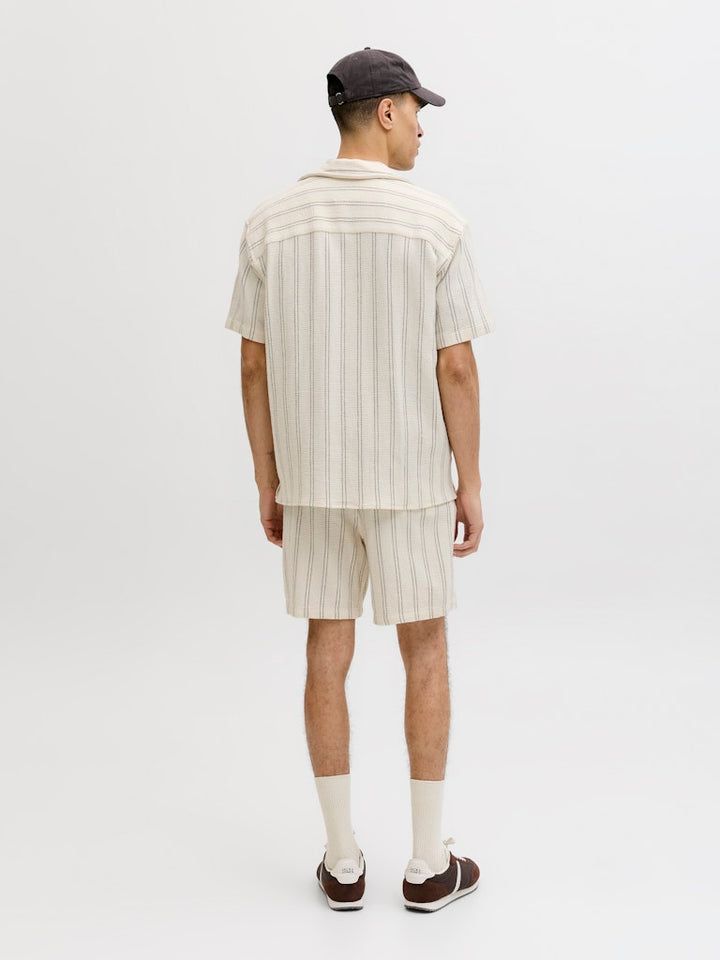 Jorcoba Stripe Resort Shirt Ss Sn - Ecru Dessin