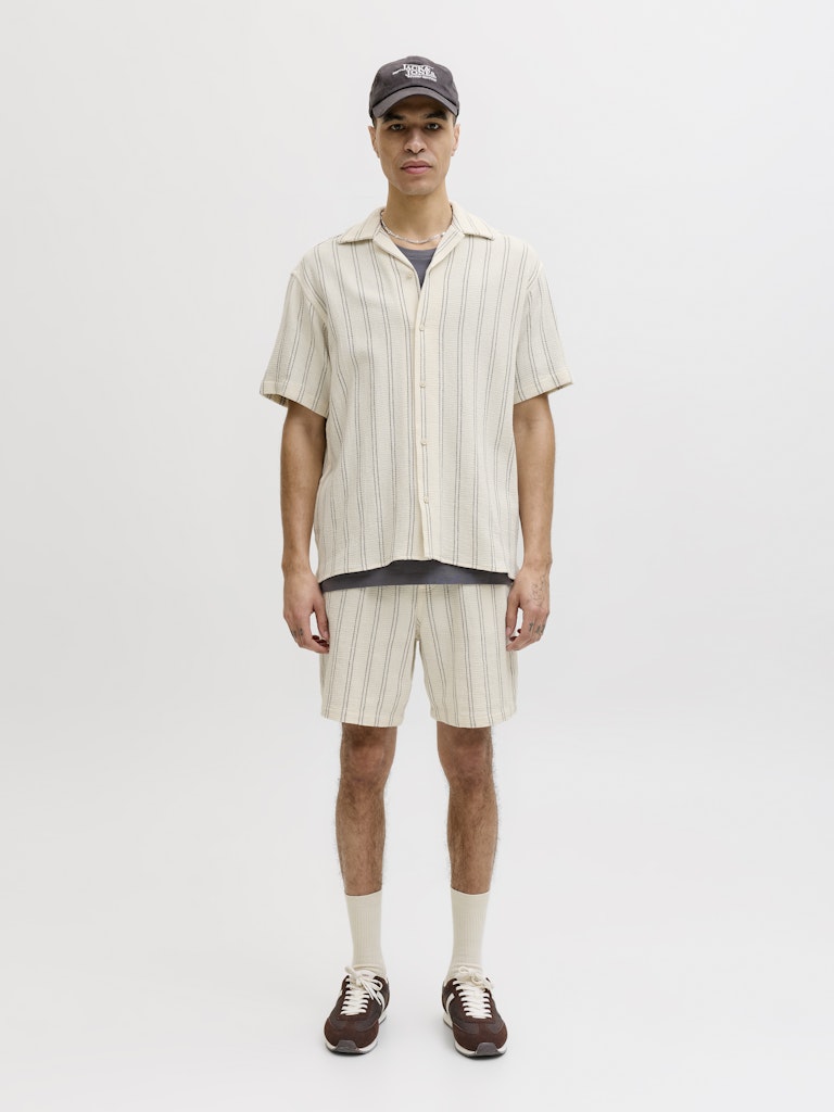 Jorcoba Stripe Resort Shirt Ss Sn - Ecru Dessin