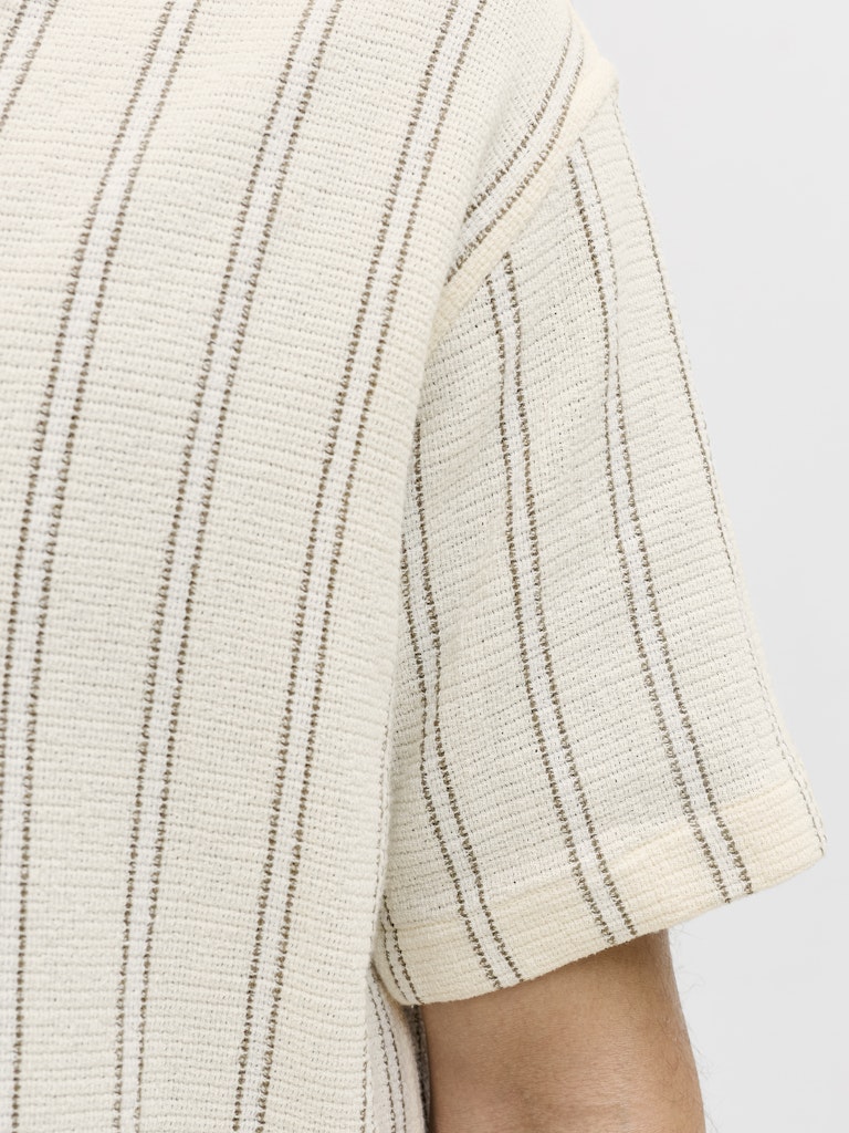 Jorcoba Stripe Resort Shirt Ss Sn - Ecru Dessin