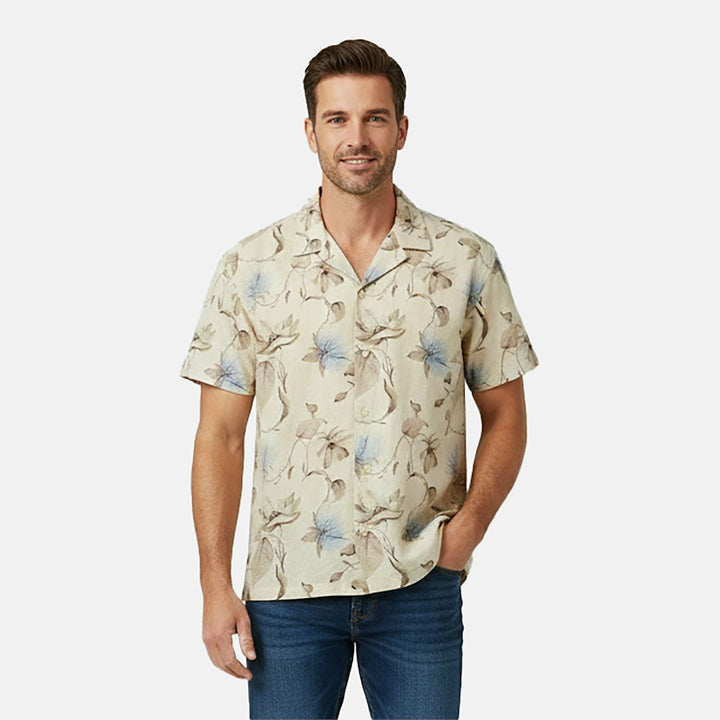 Obi Print Shirt White - Ecru Dessin