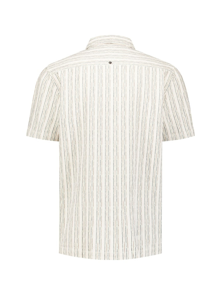 Shirt Short Sleeve Fancy Striped - Ecru Dessin