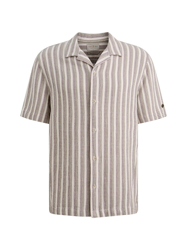 Short Sleeve Shirt Stripe New Mesh - Ecru Dessin