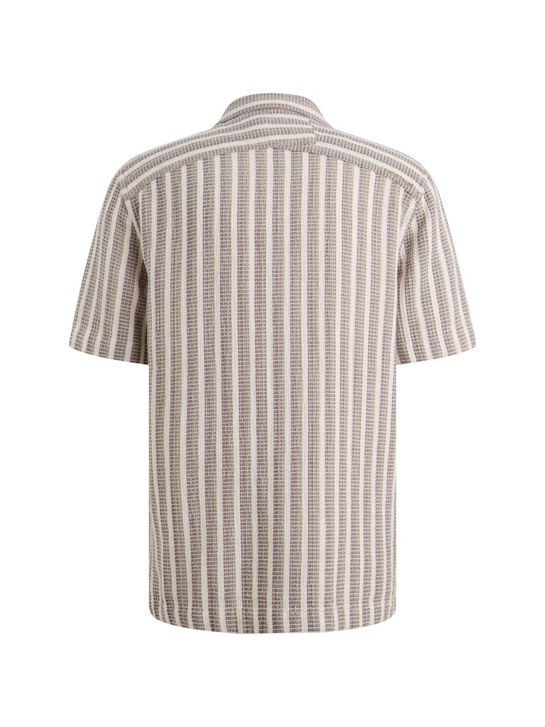Short Sleeve Shirt Stripe New Mesh - Ecru Dessin