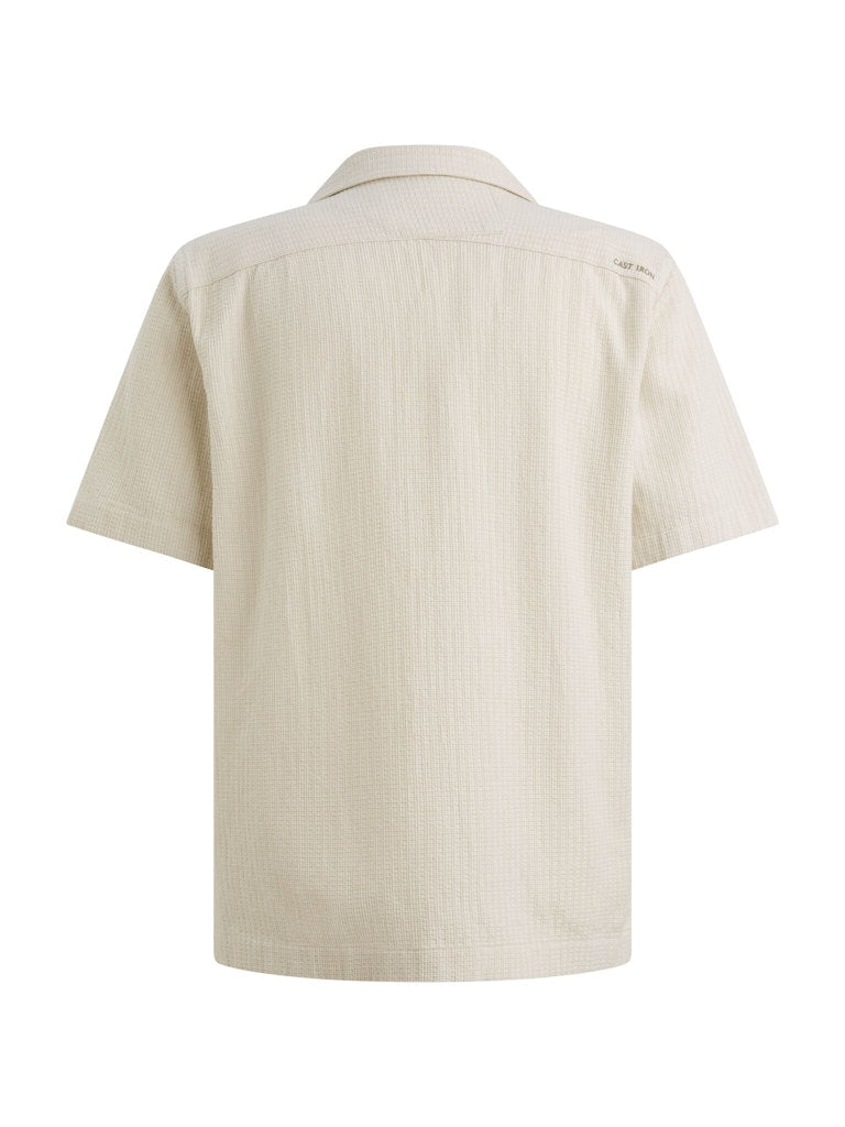Short Sleeve Shirt Yarn Dye Struct - Ecru Dessin