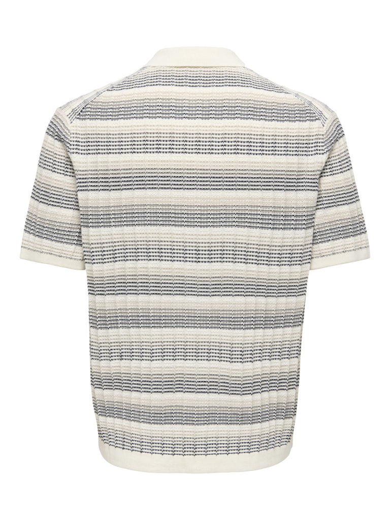 Onsleeds Reg Ss Shirt Knit Noos - Ecru Dessin