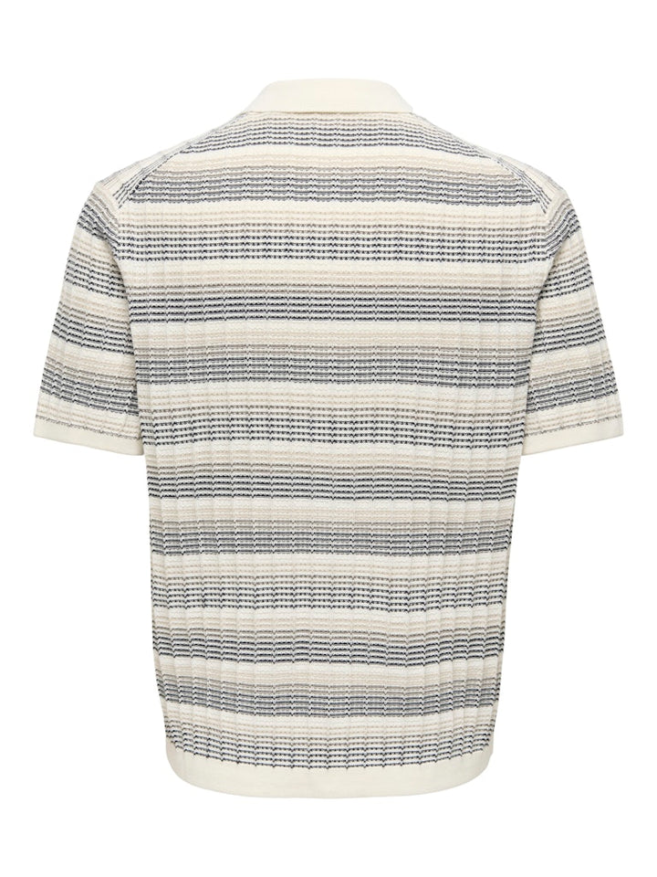 Onsleeds Reg Ss Shirt Knit Noos - Ecru Dessin